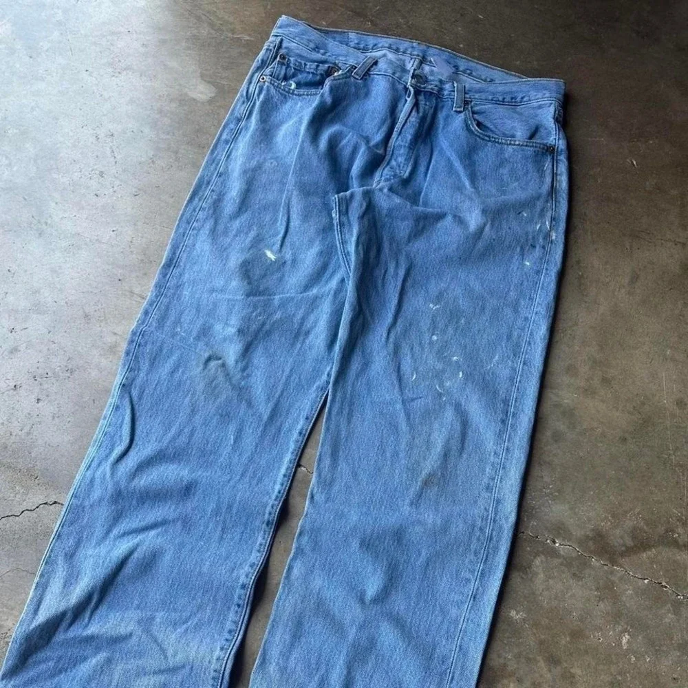 Vintage Levi's 501 xx distressed painted jeans y2k 2000s size 32x30